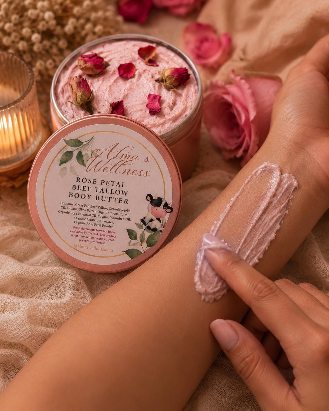 Rose Petal Whipped Tallow Body Butter