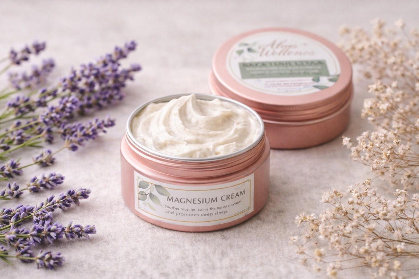 Organic Magnesium Cream, designed to promote deep, restful sleep.