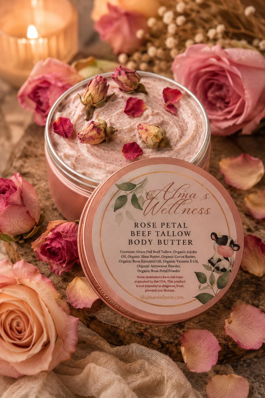 Rose Petal Whipped Tallow Body Butter